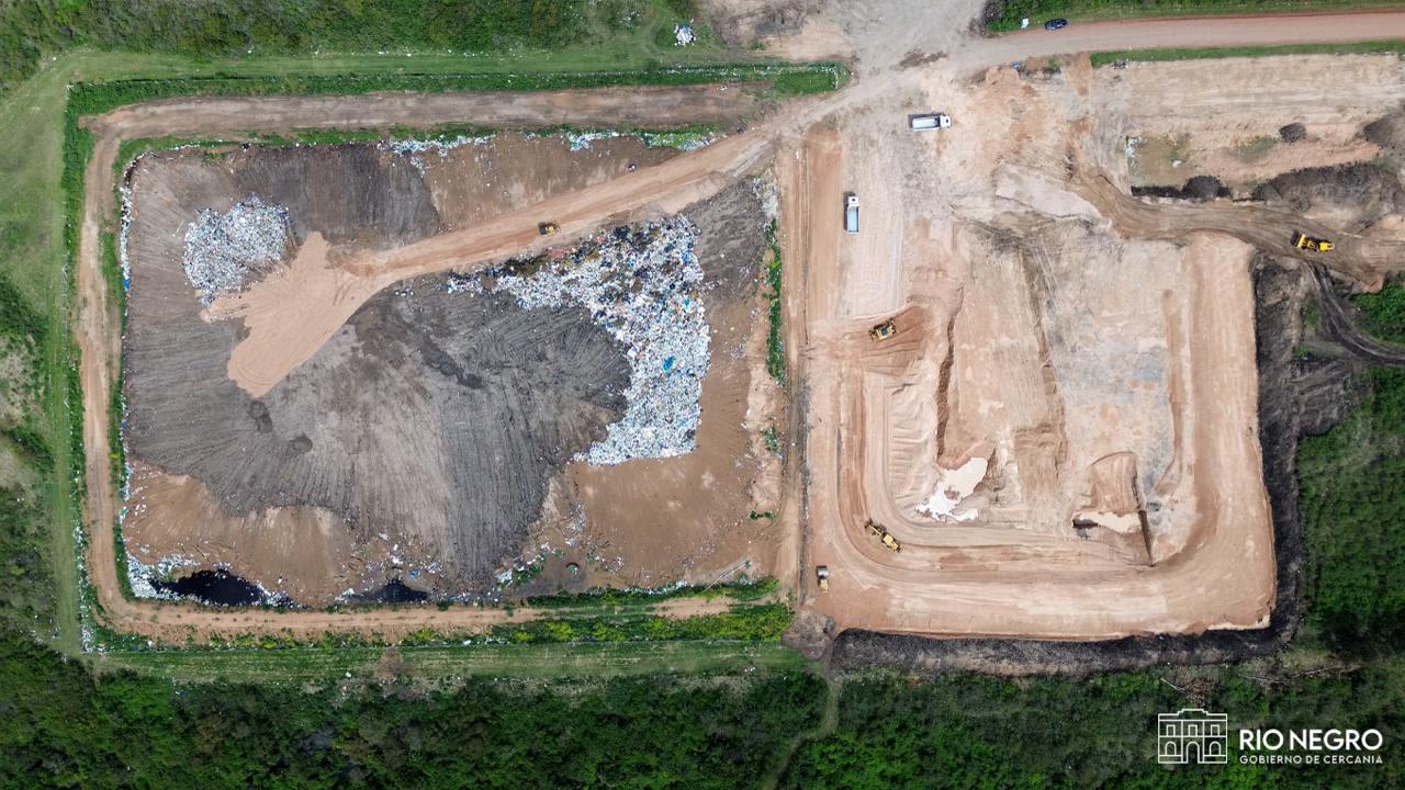 Relleno sanitario Fray Bentos 2026. Vista aérea. Foto Intendencia de Rio Negro